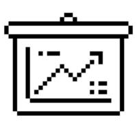 Presentation. Pixel Art Business Icon vector