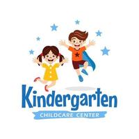 kindergarten logo icon design vector template
