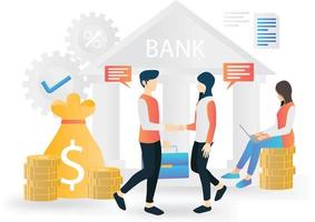 Flat style illustration of finance and banking vector