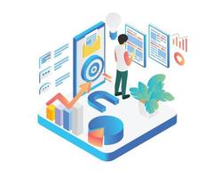 Isometric style website development illustration vector