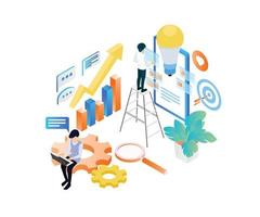 Isometric style website development illustration vector