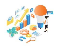 Isometric style website development illustration vector