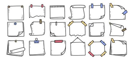 Set of hand drawn doodle notepad vector