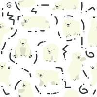 White polar bears seamless pattern vector