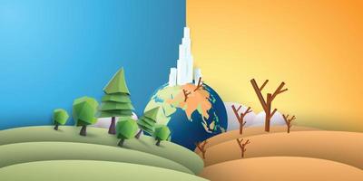 world and city green tree nature landscape outdoor vector eco concept