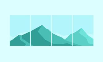 Mountain vector background set