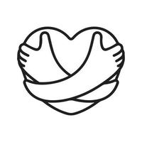 Hugging heart symbol. vector