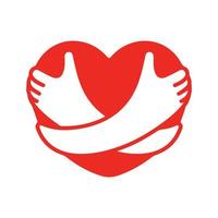 Hugging heart symbol. vector