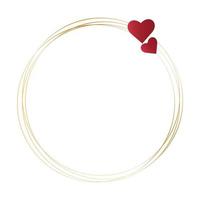 Circle graphic frame with hearts. vector