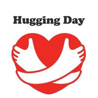 Hugging heart symbol. vector