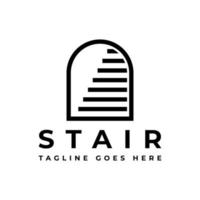 diseño de logotipo de escalera simple vector