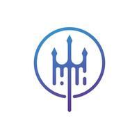 trident tech logo design vector