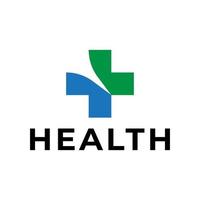 medical health plus cross logo design vector