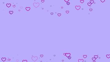Blue heart particle motion background. Faded wallpaper animation with pastel color. Flying bubble. video