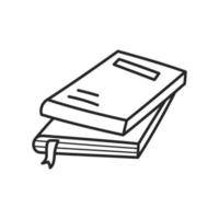Stack a book, magazine, or diary in the doodle style. The outline of the icon drawn by hand. Vector illustration, isolated elements on a white background