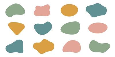 Blob shape organic in boho style, vector illustration set. Collection from abstract modern forms and Liquid drop for design and print. Basic stains geometric, isolated elements on white background