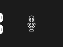 Mic voice icon line free vector