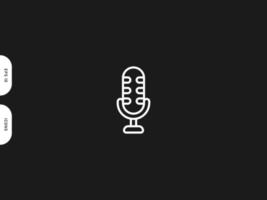 Mic voice icon line free vector