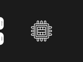 Chip memory icon line free vector