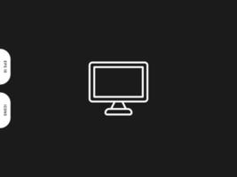 Monitor icon line free vector