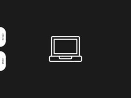 Laptop icon line free vector