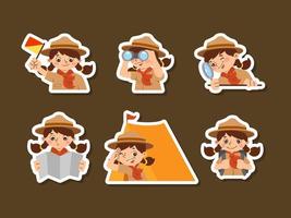 Girls Scout Sticker Set vector