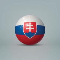 3d realistic glossy plastic ball or sphere with flag of Slovakia vector