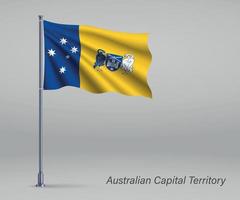 Waving flag of Australian Capital Territory - state of Australia vector