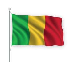 3d waving flag Mali Isolated on white background. vector