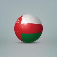 3d realistic glossy plastic ball or sphere with flag of Oman vector