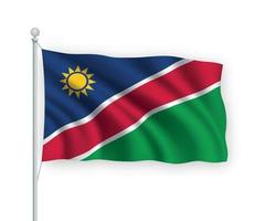 3d waving flag Namibia Isolated on white background. vector