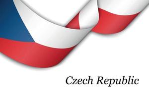 cinta ondeante o pancarta con la bandera de la república checa
