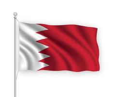 3d waving flag Bahrain Isolated on white background. vector