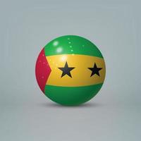 Bola o esfera de plástico brillante realista en 3d con bandera de ruanda vector