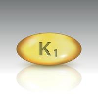 Vitamin K1. vitamin drop pill Template for your design vector