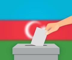 fondo de la bandera electoral de azerbaiyán. urna con plantilla f borrosa para su diseño vector