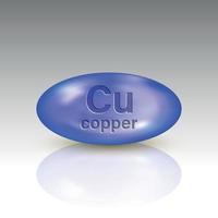 Copper icon. mineral drop pill capsule. Template for your design vector