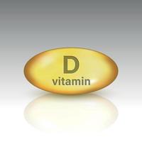 vitamina D. plantilla de píldora de gota de vitamina para su diseño vector