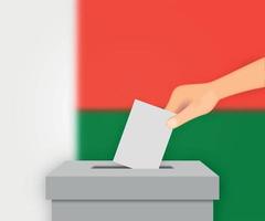 Antecedentes de la pancarta electoral de Madagascar. plantilla para su diseño vector