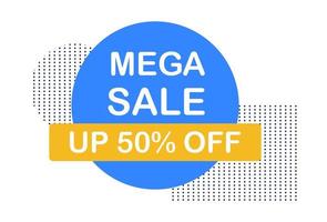 Abstract web banner, business card, template MEGA SALE 50 PERCENT - Vector