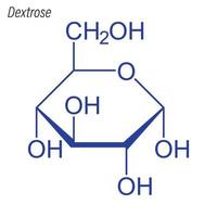 fórmula esquelética vectorial de dextrosa. molécula química del fármaco. vector