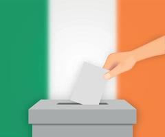 fondo de la bandera de las elecciones de irlanda. plantilla para su diseño vector