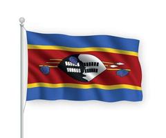 3d waving flag Eswatini Isolated on white background. vector