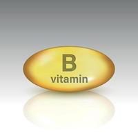 Vitamina B. plantilla de píldora de gota de vitamina para su diseño vector