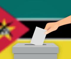 Antecedentes de la pancarta electoral de mozambique. plantilla para su diseño vector