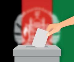 Afghanistan election banner background. Ballot Box with blurred Template for your design vector