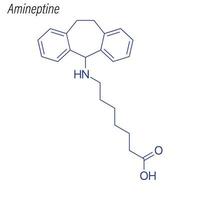 fórmula esquelética vectorial de amineptina. molécula química del fármaco. vector