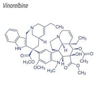 fórmula esquelética vectorial de vinorelbina. molécula química del fármaco. vector