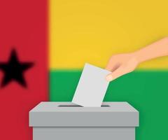 Guinea-Bissau election banner background. Ballot Box with blurre Template for your design vector