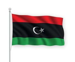 3d waving flag Libya Isolated on white background. vector